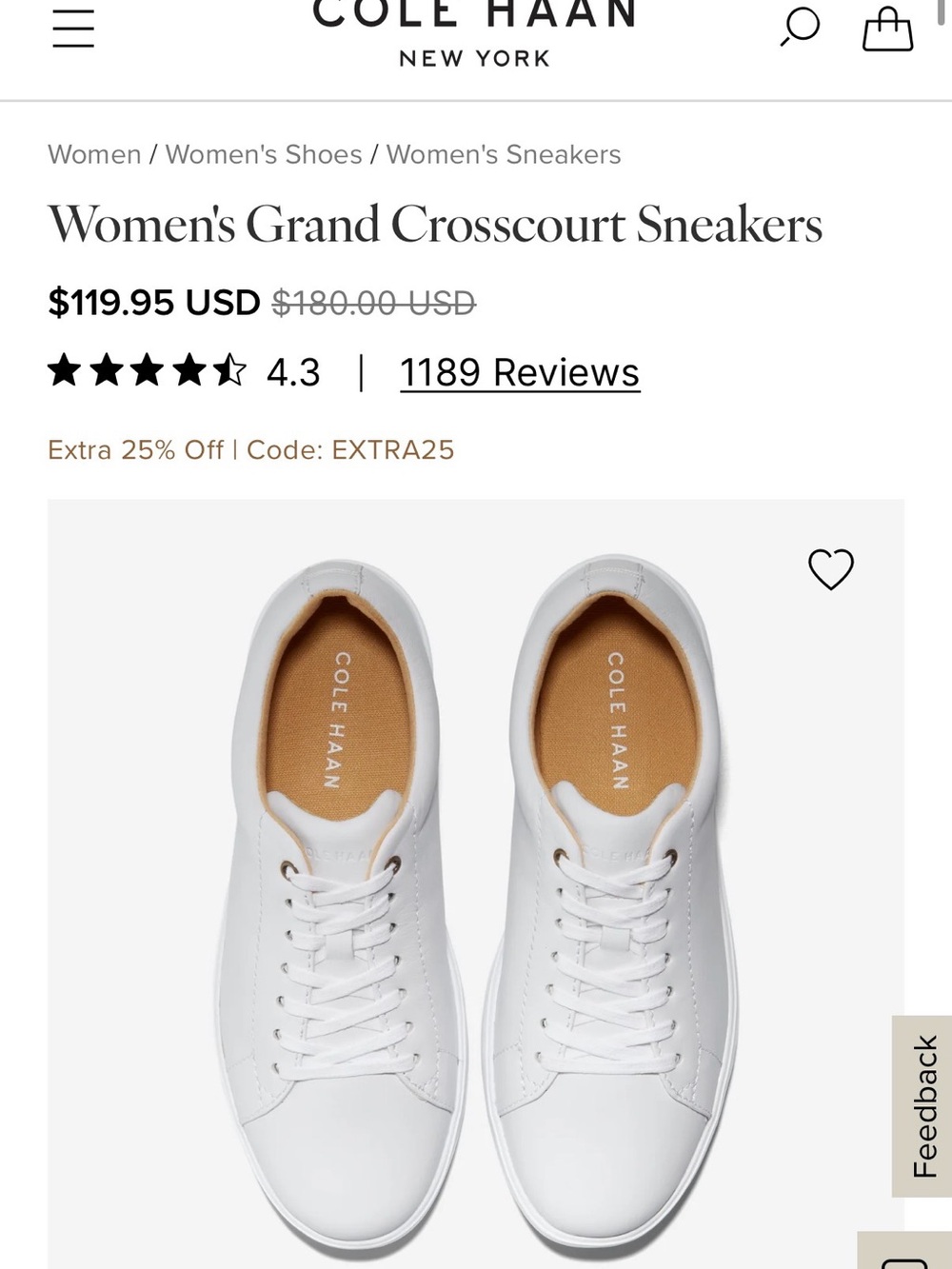 Cole Haan White Women's Grand Crosscourt Sneakers